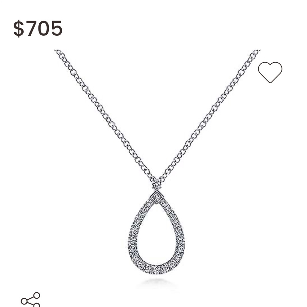 14 K white gold, Gabriel&Co pendant necklace.